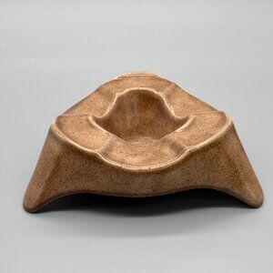 Mid-Century Modern Speckled Ashtray Triangular Retro Glazed Dish